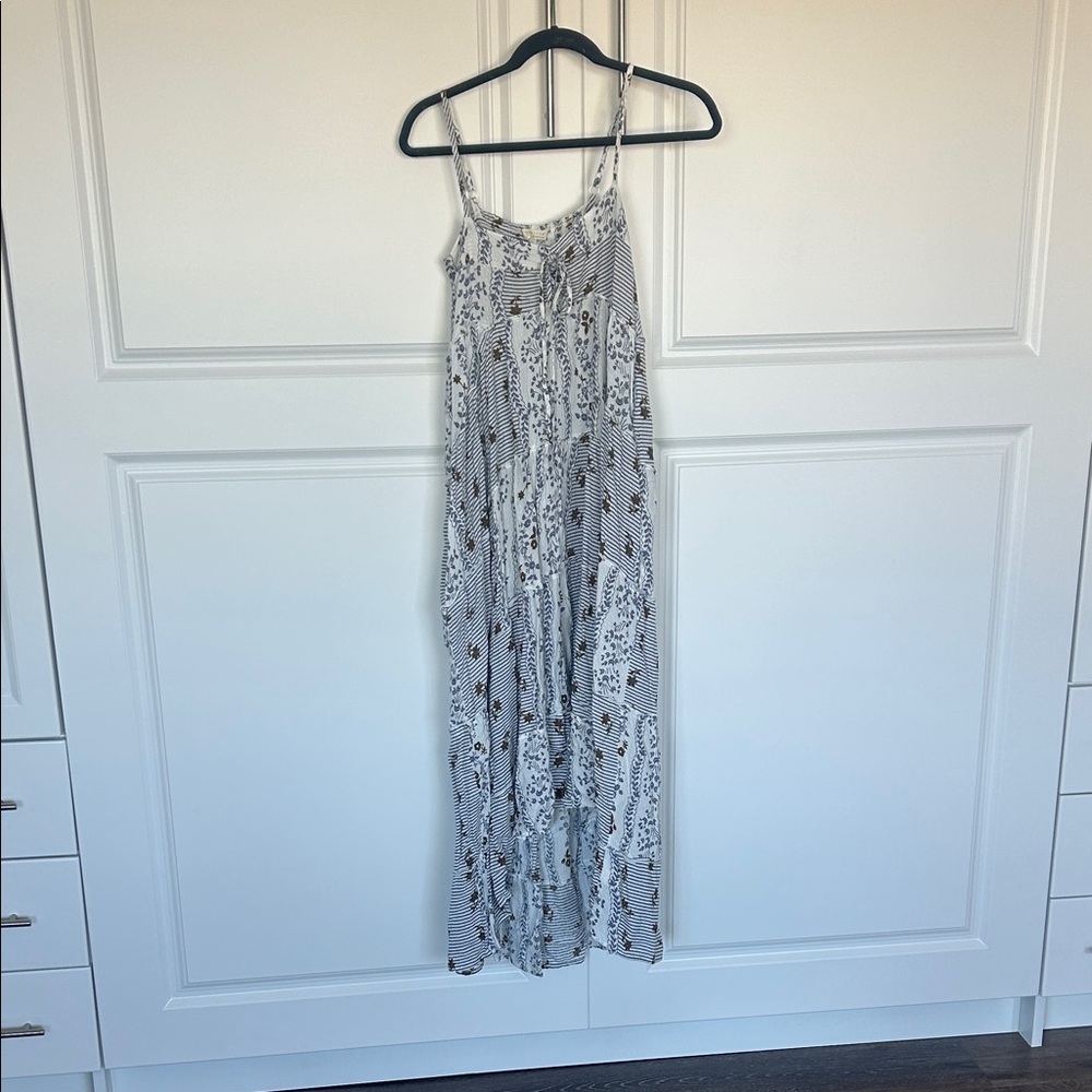 Lovestitch Blue and Brown Floral Maxi Dress